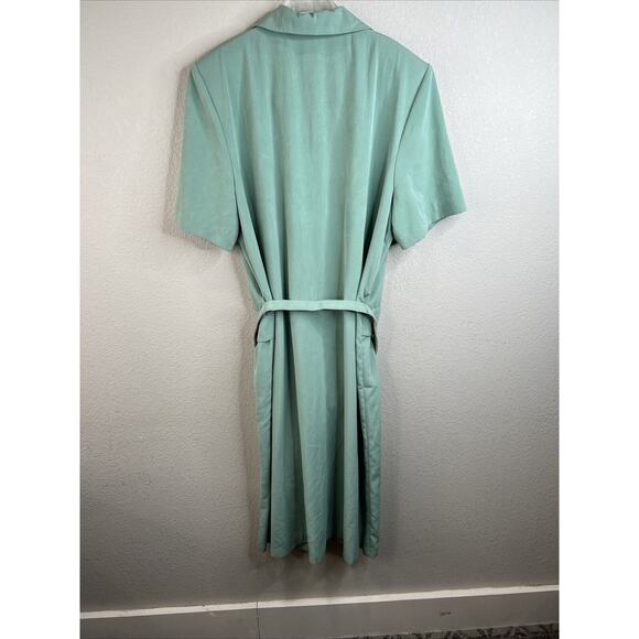 Vintage Leslie Belle Women’s Green Mint Double Breasted Dress Size 14 Secretary‎ - Picture 11 of 16